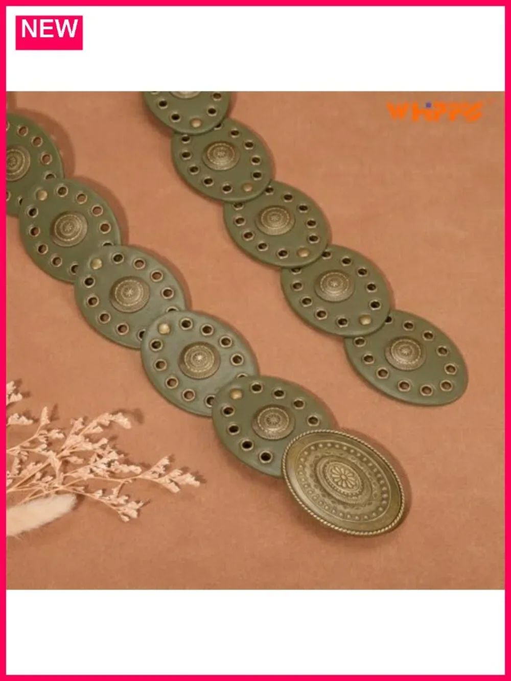 Vintage Disc Concho Western Belt PU Leather Metal Cowgirl Boho Festival